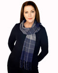 Casaba Womens Warm Winter Scarves Scarf Wraps Shawls Blankets Triangle Plaid-Grey Blue-Elegance-Plaid-