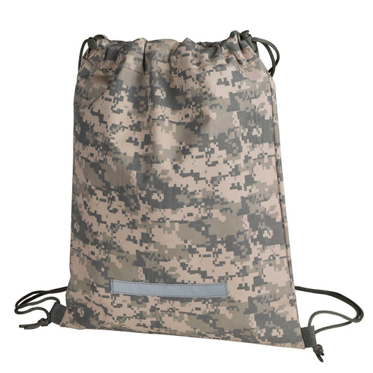 Camouflage Camo Drawstrings Bag Sack Rucksack Backpack Reflective Army Military-