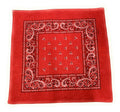 Cotton Bandanas Double Sided Paisley Print Cloth Scarf Face Mask Covering Washable-Red-