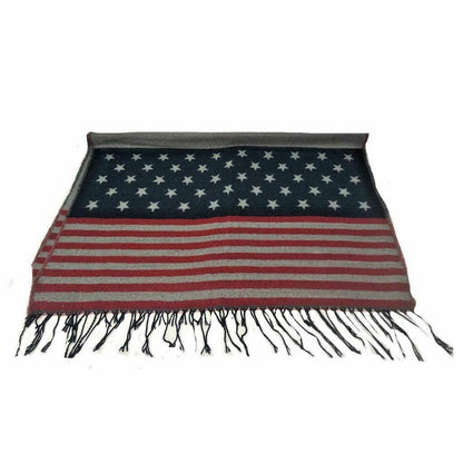 Patriotic USA American Flag Red White Blanket Scarf Scarves Shawl Wrap Unisex-
