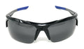 Polarized Half Frame Sunglasses Sports Warrior Style Driving Motorcycle Fishing-Black / Blue (frame)-