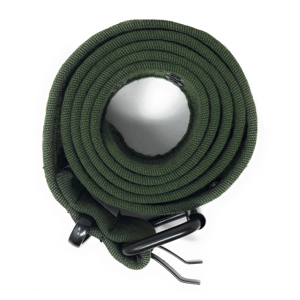 Casaba Canvas Belts Double Row 2 Holes Grommet Fabric Military Mens Women Unisex-Black-Small (30"- 32")-