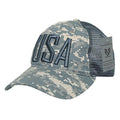 Rapid Dominance USA American Flag Text Ripstop 6 Panel Trucker Dad Caps Hats-USA-ACU-