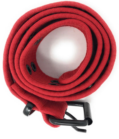 Casaba Canvas Belts Double Row 2 Holes Grommet Fabric Military Mens Women Unisex-Black-Small (30"- 32")-