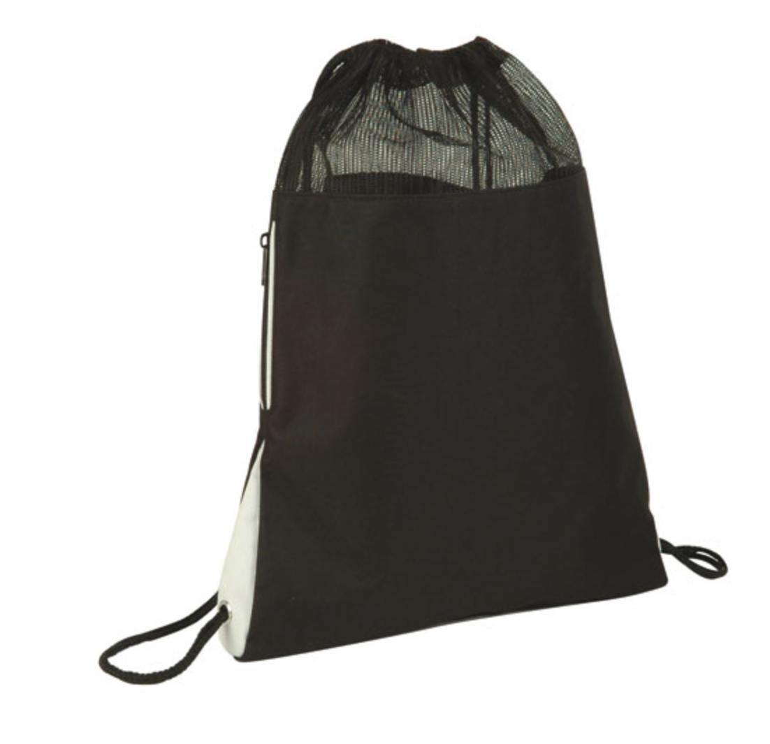 Large Drawstrings Backpack Rucksack Totes Sacks Pack Bags 13x18-BLACK / WHITE-