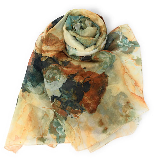 Casaba Womens Floral Sheer Scarves Scarf Convertible Poncho Top Light Wrap-Pink-