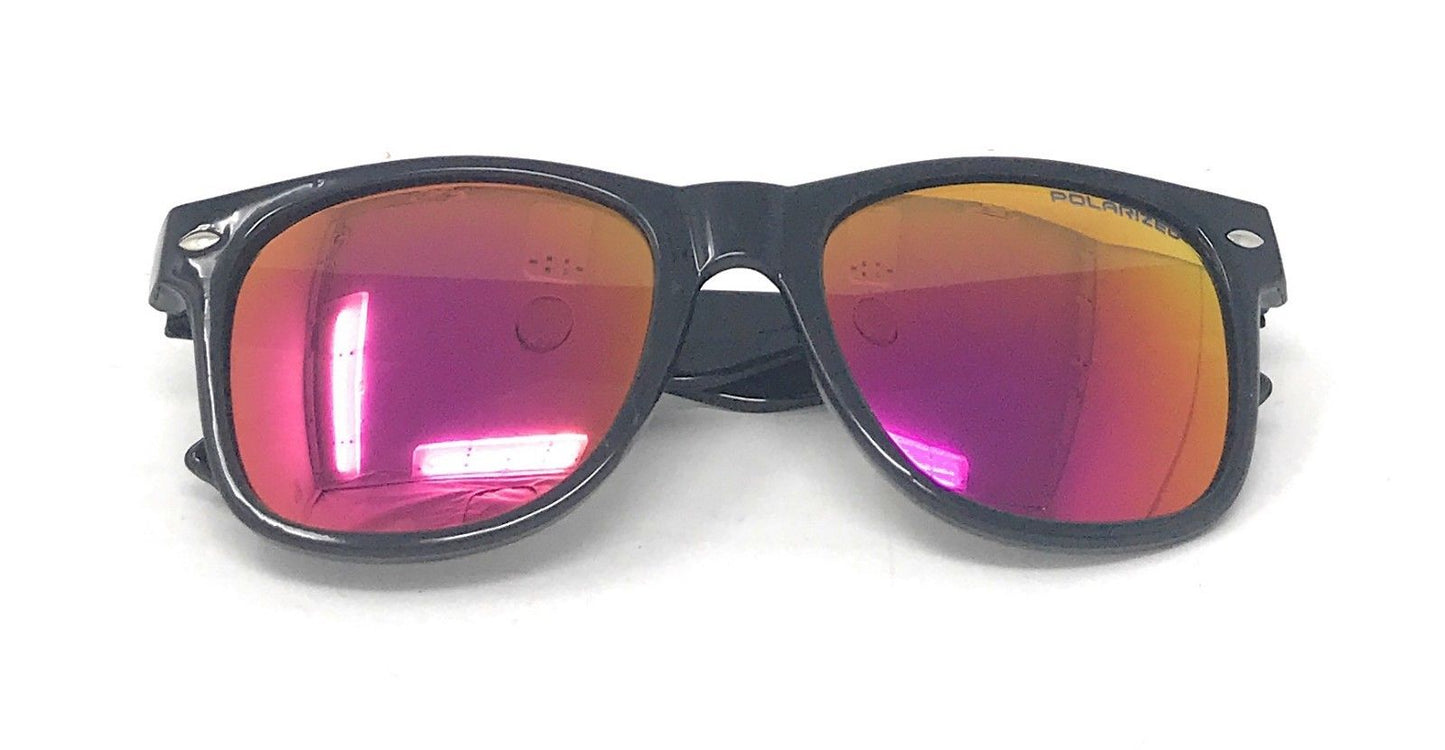 Polarized Sunglasses Classic Way Bamboo Mirror Mens Womens Teens-Black (lens) Black (frame)-