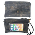 Empire Cove Floral Crossbody Bag with Clear Touchscreen Window Wallet Pouch Case-Black-