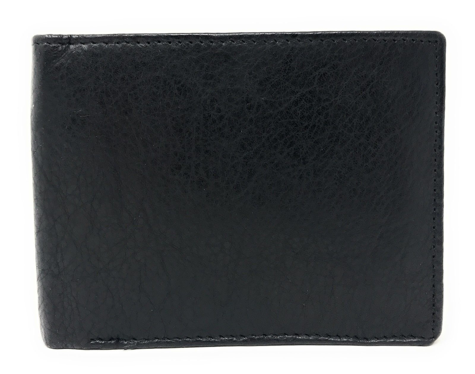 Casaba Genuine Leather Bifold Wallets Cash Slots ID Coin Key Pocket Mens Womens-Black (Double ID)-