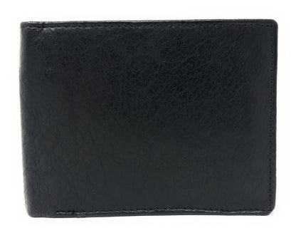 Casaba Genuine Leather Bifold Wallets Cash Slots ID Coin Key Pocket Mens Womens-Black (Double ID)-