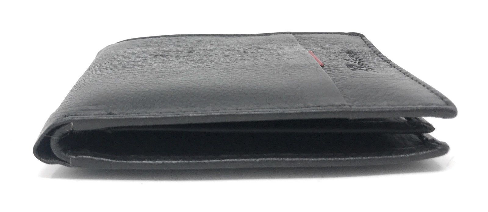Belano RFID Blocking Real Leather Bifold Wallets for Cards ID with Box Men Women-Black - White Styled Trim-