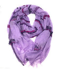 Casaba Striped Print Designer Womens Scarves Scarf Shawl Lightweight Sheer Wrap-Purple-