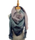 Casaba Womens Warm Winter Scarves Scarf Wraps Shawls Blankets Triangle Plaid-Pink-Grey-Stripes-