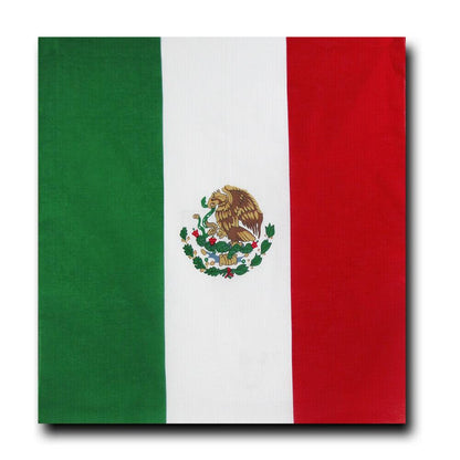 Bandanas 100% Cotton Double-Sided Printed Paisley Cloth Scarf Wrap Face Mask Cover-Mexico Flag-