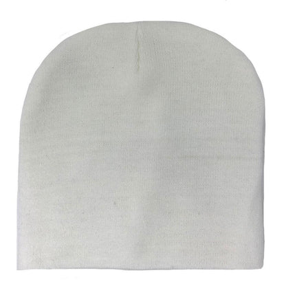 Warm Winter Hat Beanies Long Cuffed Short Uncuffed Solid Colors Camouflage Camo-White- Uncuffed-