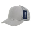 Decky 5 Panel Acrylic Trucker Constructed Caps Hats Unisex-Gray-