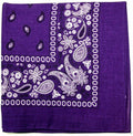 Bandanas 100% Cotton Double-Sided Printed Paisley Cloth Scarf Wrap Face Mask Cover-Purple-