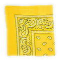 Casaba Paisley Printed Bandana 100% Cotton Neck Head Band Wrap Scarf Biker-Yellow-