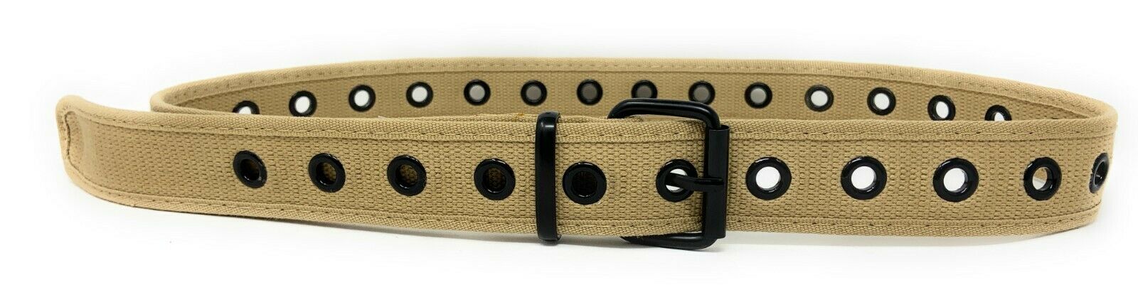 Casaba Canvas Belts Stylish 1 Hole Grommet Fabric Military Mens Women Unisex-Black-Small (30"- 32")-