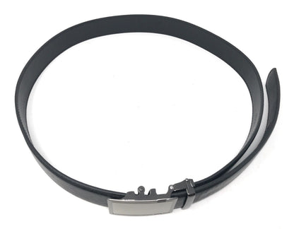 Leather Mens Ratchet Belt Sliding Adjustable Automatic Buckle Cut to Size-Black Diamond-