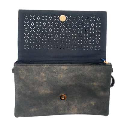 Empire Cove Floral Crossbody Bag with Clear Touchscreen Window Wallet Pouch Case-Black-