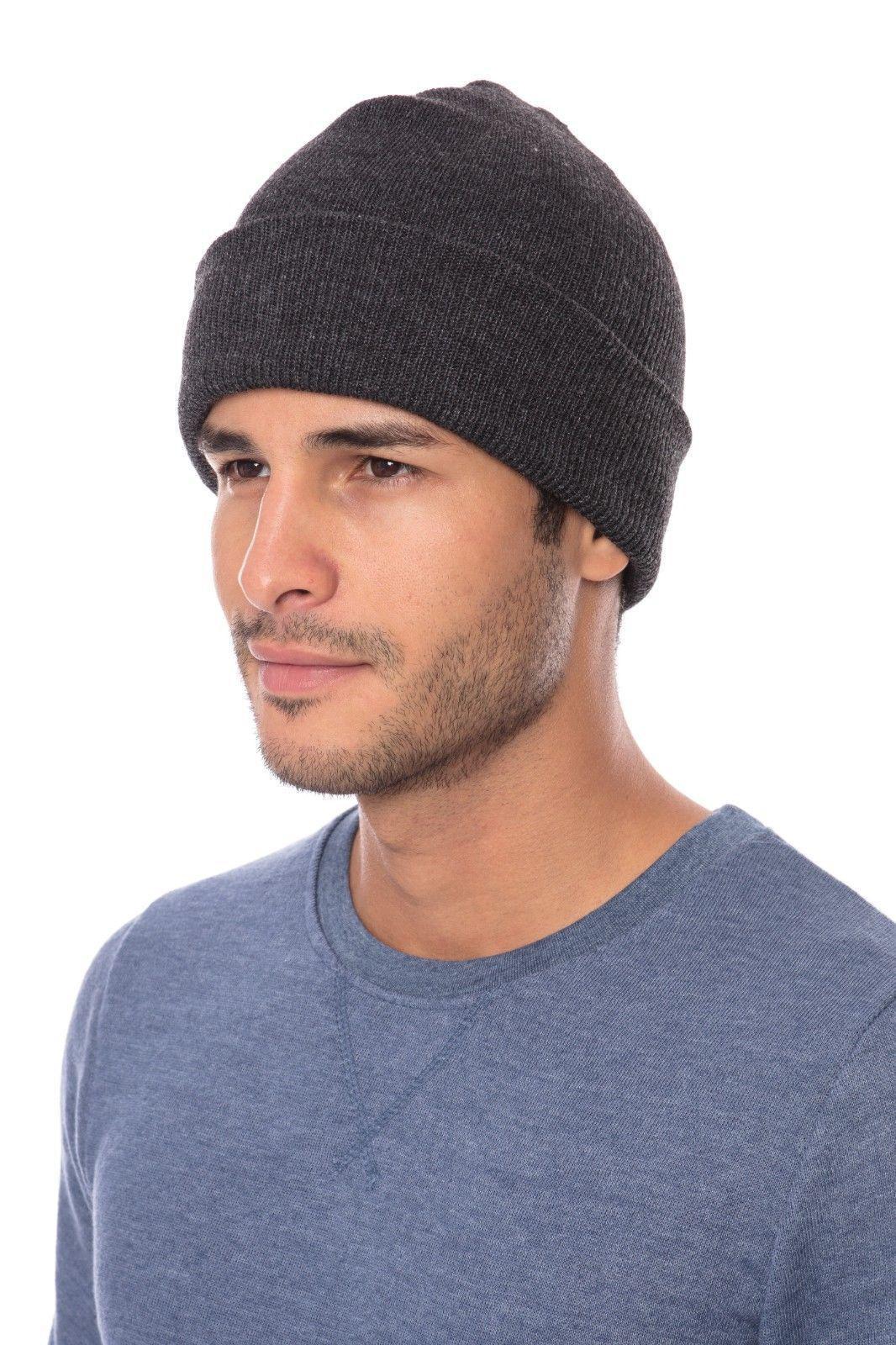 1 Dozen Casaba Warm Winter Beanies Hats Caps Men Women Toboggan Cuffed Knit Ski-Black-