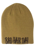 Casaba Warm Winter Beanies Bad Hair Day Embroidery Toboggan Caps Hats Men Women-Tan-