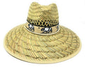 Stylish Straw Hats Caps Lifeguard Sombrero Postal Sun Beach Wide Brim Unisex-California Bear - Khakhi band-