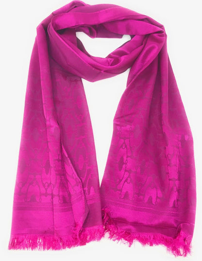 Casaba Womens Royal Elegant Formal Silk Feel Scarves Scarf Shawl Light Wrap-Blue-