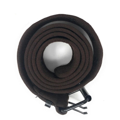 Casaba Canvas Belts Double Row 2 Holes Grommet Fabric Military Mens Women Unisex-Black-Small (30"- 32")-