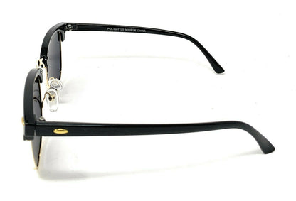 Club Style Polarized Sunglasses Mirror Lens Driving Mens Womens With Pouch-Blue Mirror/Gold/Black-