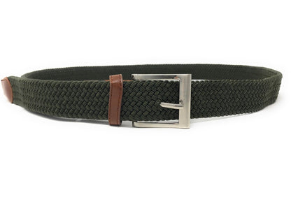 Casaba Stretch Braided Golf Belts Woven Elastic Adjustable Fit Mens Womens-Olive-Small-