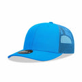 Decky 6021 Mid Prof 6Panel Poly/Cot Trucker Hats Caps Series One Solids-Sky-