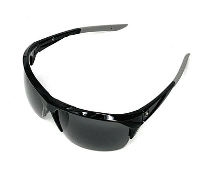 Polarized Half Frame Sunglasses Sports Warrior Style Driving Motorcycle Fishing-Black / Blue White (frame)-