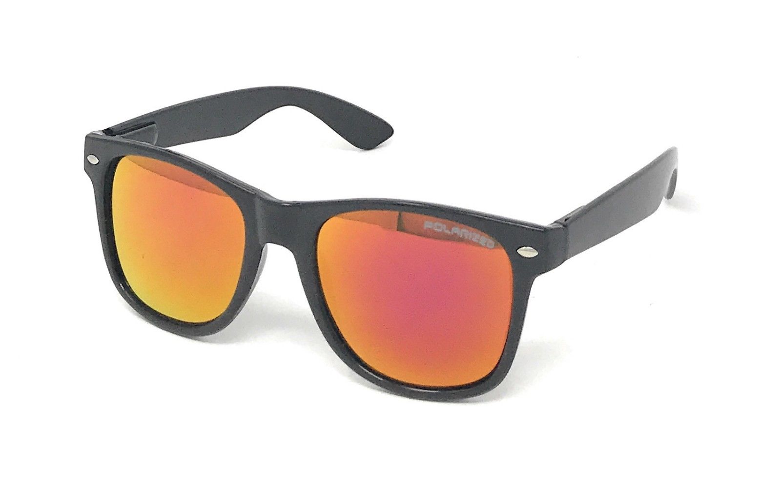 Polarized Sunglasses Classic Way Bamboo Mirror Mens Womens Teens-Black (lens) Black (frame)-