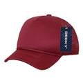 Decky Solid Two Tone 5 Panel Kids Foam Trucker Hats Caps Unisex-Cardinal-
