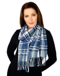 Casaba Womens Warm Winter Scarves Scarf Wraps Shawls Blankets Triangle Plaid-Blue-Tritone-Plaid-