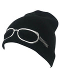 Casaba Warm Winter Beanies Glasses Embroidery Toboggans Caps Hats for Men Women-Black-