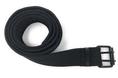 Casaba Canvas Belts Double Row 2 Holes Grommet Fabric Military Mens Women Unisex-Black-Small (30"- 32")-