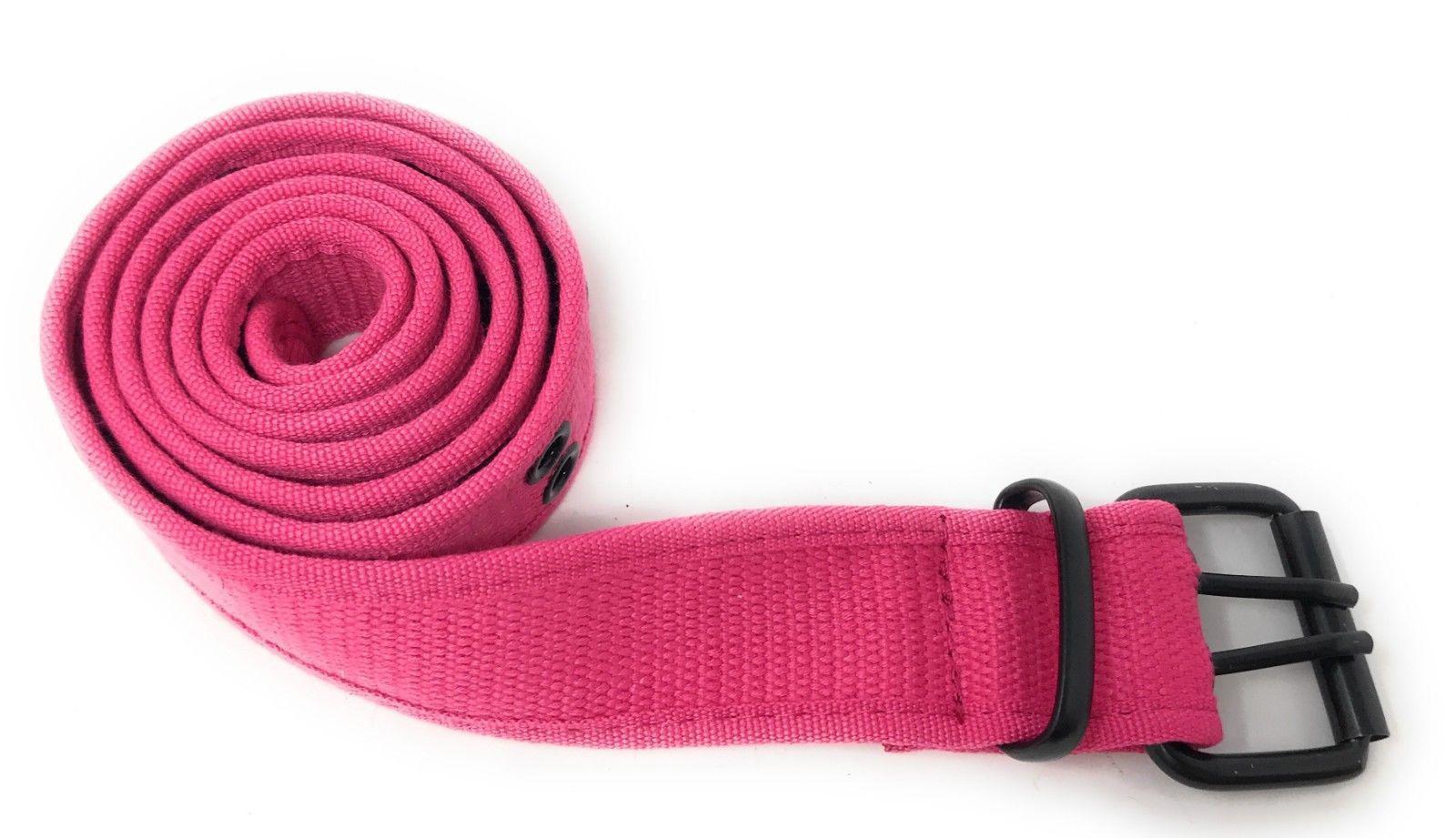 Casaba Canvas Belts Double Row 2 Holes Grommet Fabric Military Mens Women Unisex-Black-Small (30"- 32")-