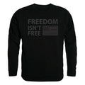 RAPDOM Tactical USA Flag Freedom Isn't Free Crewneck Fleece Sweatshirts-Small-Black-