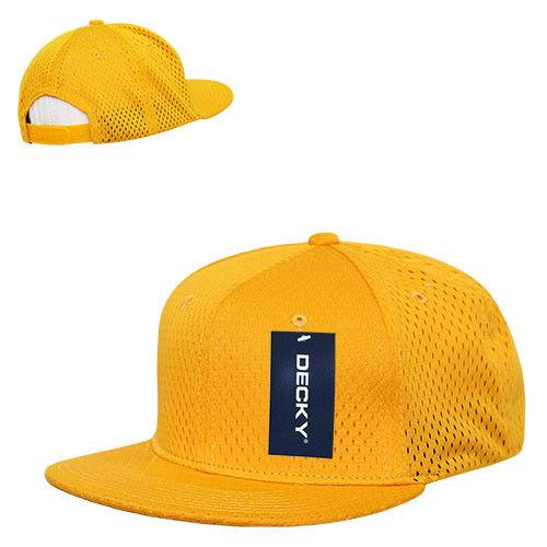 Decky Mesh Jersey Flat Bill Snapbacks Hats Caps Unisex-Black-