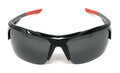 Polarized Half Frame Sunglasses Sports Warrior Style Driving Motorcycle Fishing-Black / Red (frame)-