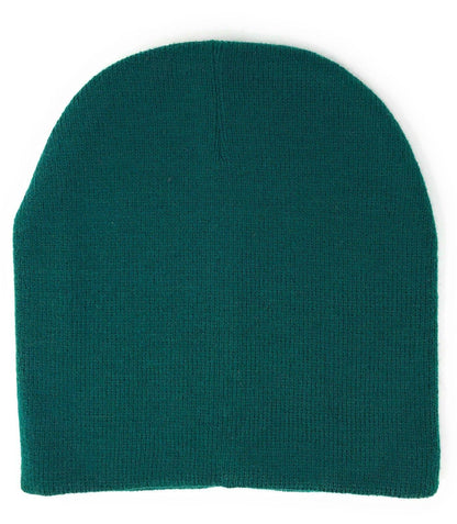 Warm Winter Hat Beanies Long Cuffed Short Uncuffed Solid Colors Camouflage Camo-Dark Green-Uncuffed-
