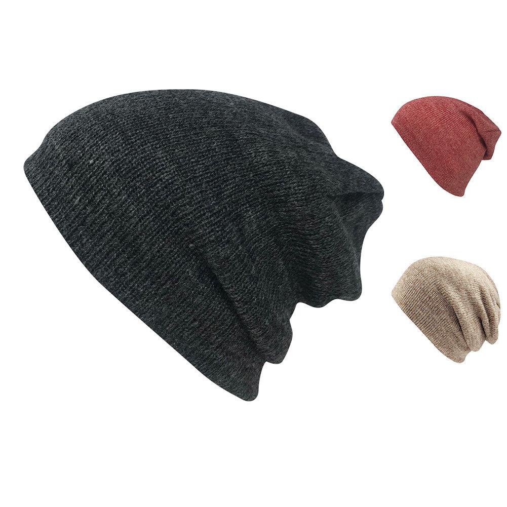 Casaba Winter Double Layer Beanies Toboggan Washed Skull Caps Hats for Men Women-Black-