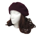 Casaba Women's Wool Warm Beret French Style Artsy Lightweight Fashion Hats Caps-Burgundy-
