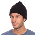 Casaba Warm Winter Beanies Hat Cap for Men Women Toboggan Cuffed Knit Slouch-Black-