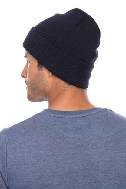 Casaba Warm Winter Beanies Hat Cap for Men Women Toboggan Cuffed Knit Slouch-Black-