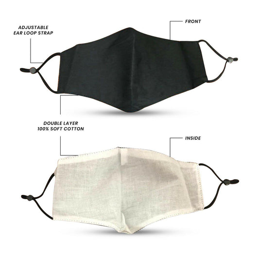 Custom Cotton Face Mask Cloth Masks Pack for Mouth Nose Washable Reusable Double Layer Adjustable Ear Unisex-1 Piece-