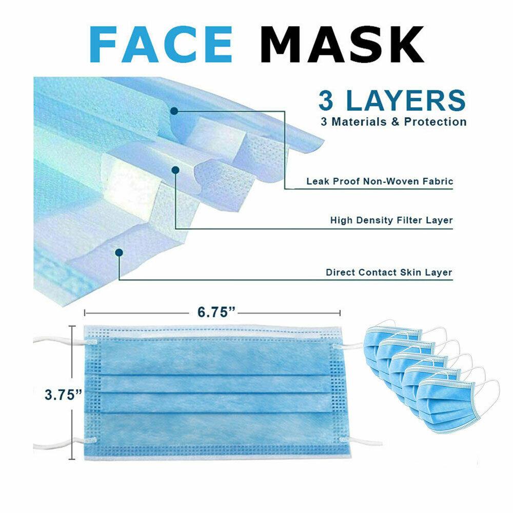 [Combo Pack] 100 Face Mask and 2 Face Shields | 3-Ply Mouth Nose Cover-
